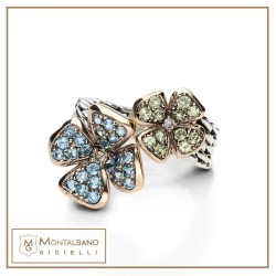 Anello medievale giuggiola fiore doppio